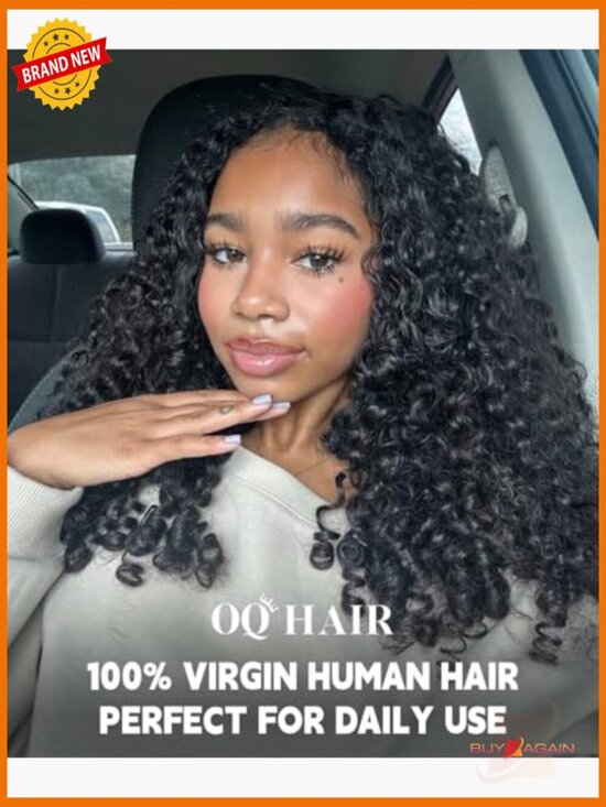 180% Density Curly Half Wig Beginner Friendly Glueless Drawstring Wear and Go main image 5